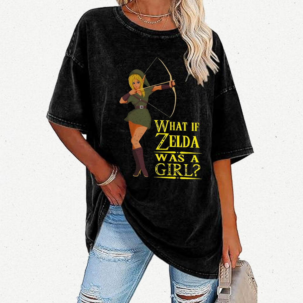 What if zelda was a girl? Vintage Distressed T-shirt