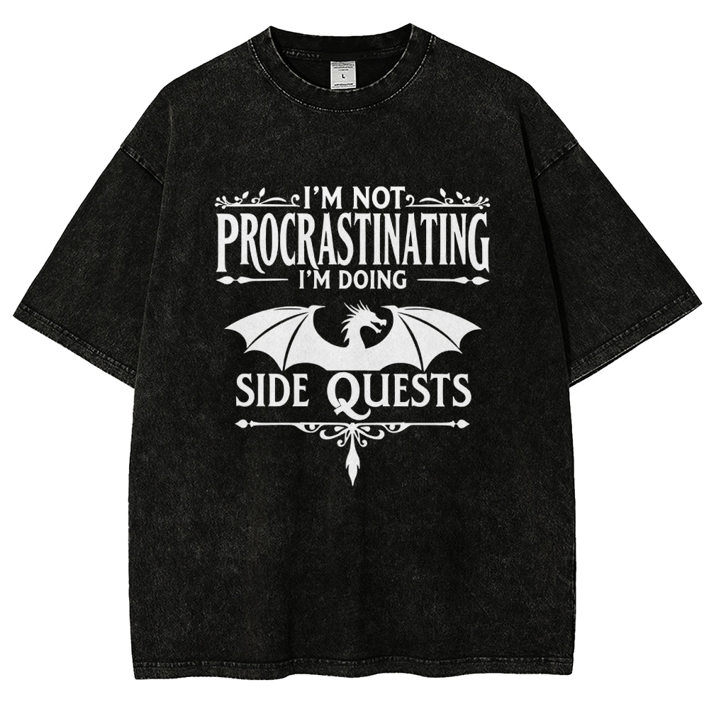 I'm not procrastinating, I'm doing a side quest. Vintage Distressed T-shirt