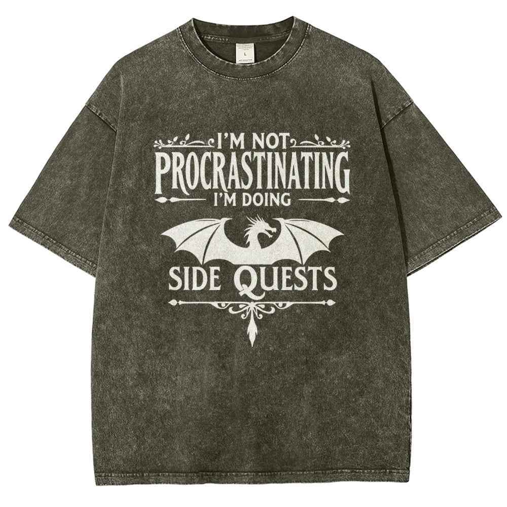 I'm not procrastinating, I'm doing a side quest. Vintage Distressed T-shirt