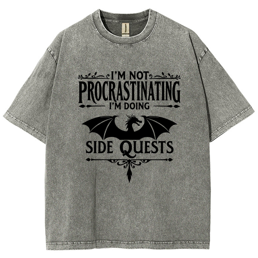 I'm not procrastinating, I'm doing a side quest. Vintage Distressed T-shirt