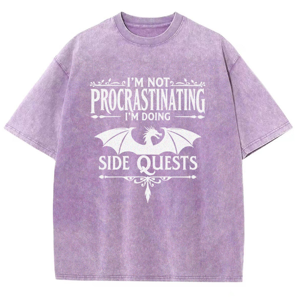 I'm not procrastinating, I'm doing a side quest. Vintage Distressed T-shirt