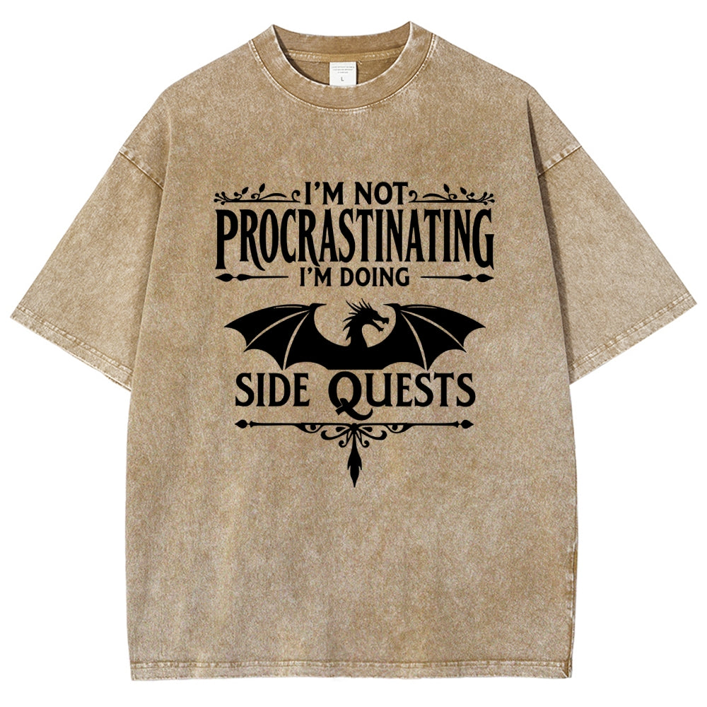 I'm not procrastinating, I'm doing a side quest. Vintage Distressed T-shirt