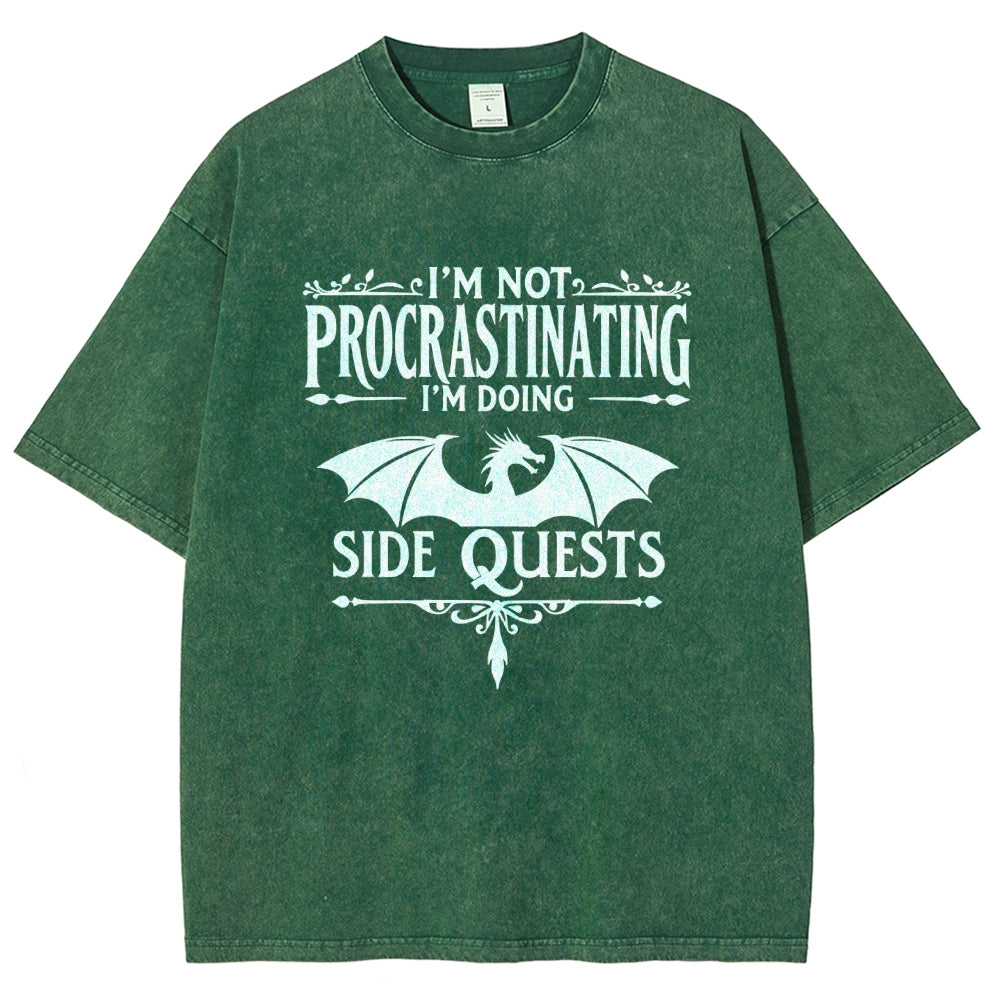 I'm not procrastinating, I'm doing a side quest. Vintage Distressed T-shirt