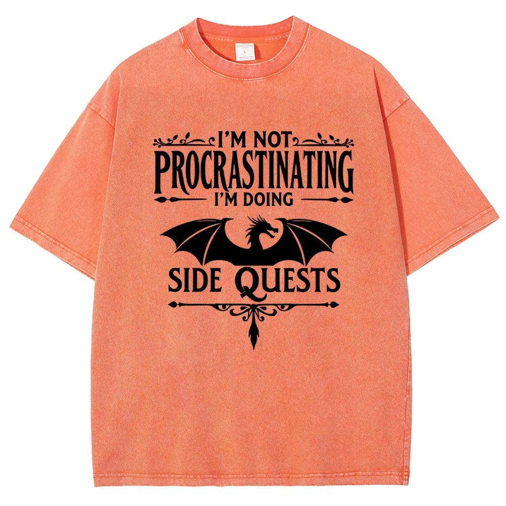I'm not procrastinating, I'm doing a side quest. Vintage Distressed T-shirt