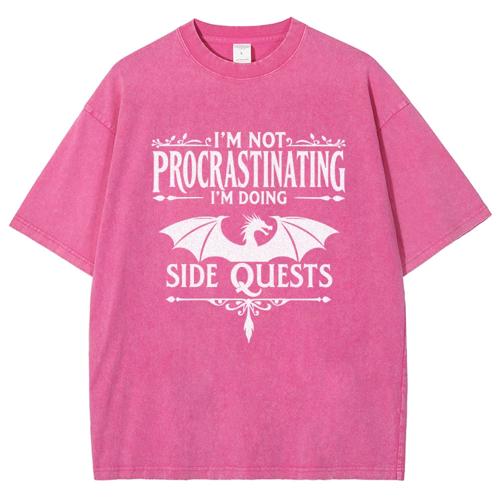 I'm not procrastinating, I'm doing a side quest. Vintage Distressed T-shirt