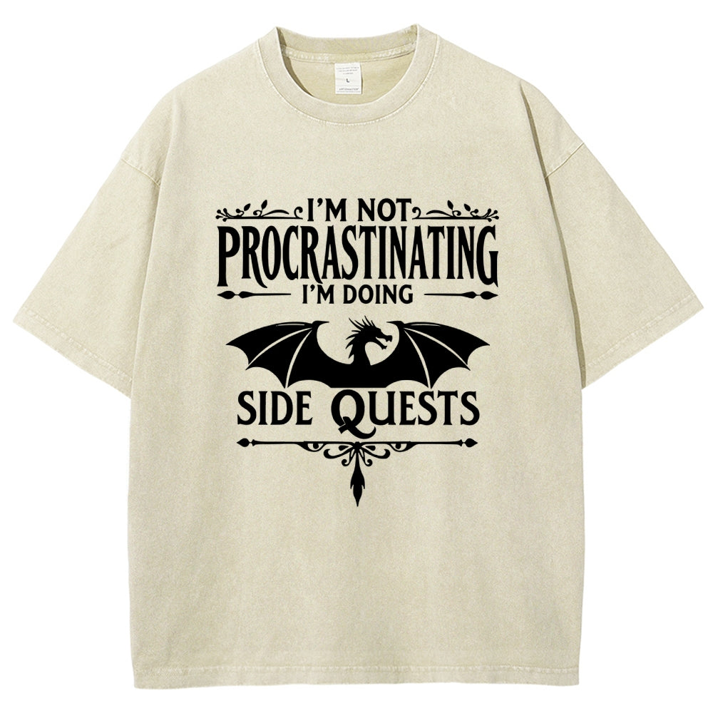 I'm not procrastinating, I'm doing a side quest. Vintage Distressed T-shirt