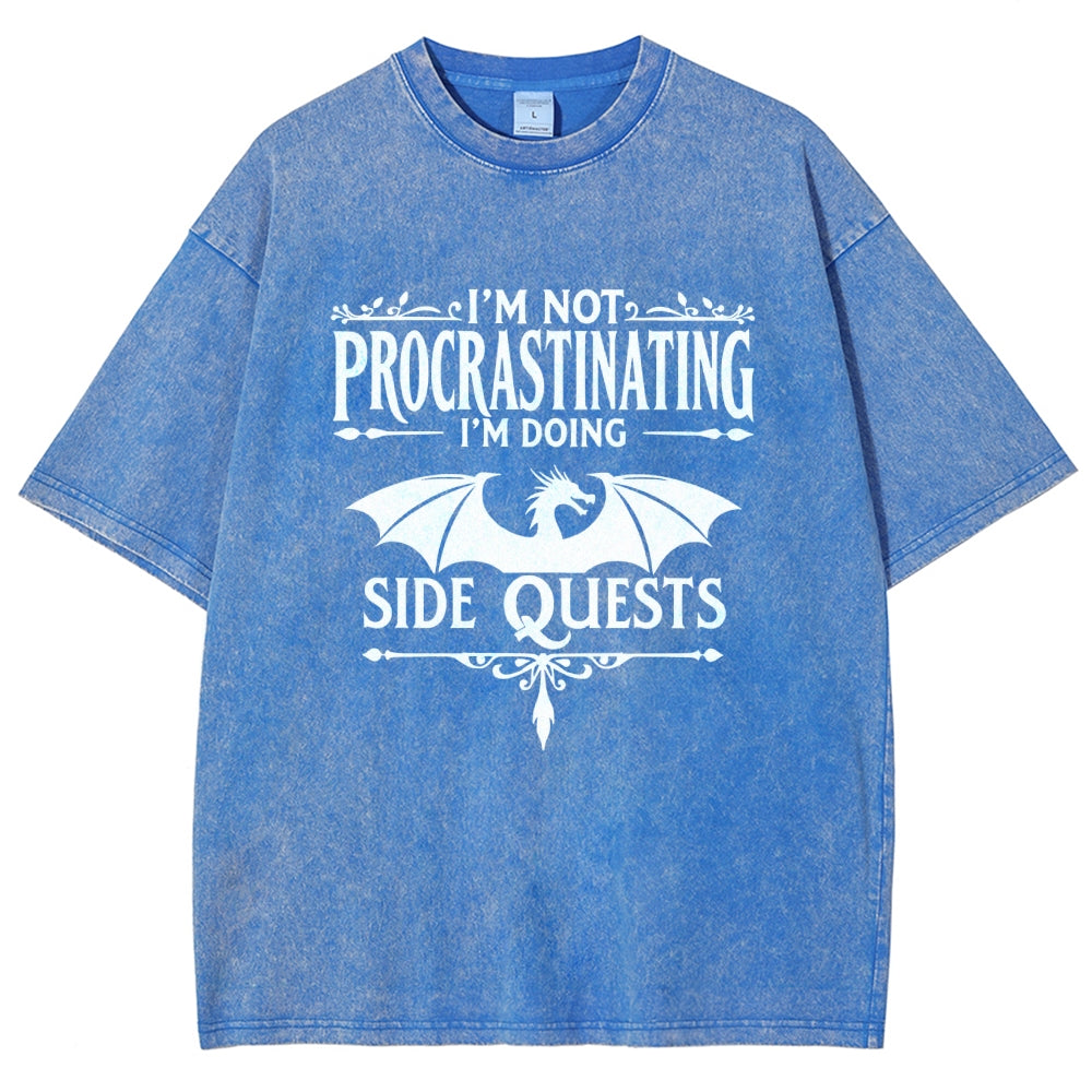 I'm not procrastinating, I'm doing a side quest. Vintage Distressed T-shirt