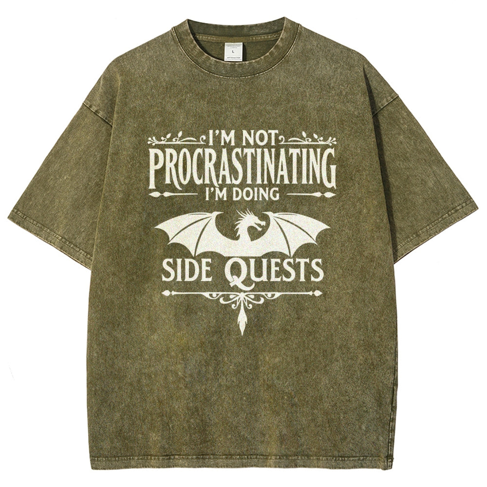 I'm not procrastinating, I'm doing a side quest. Vintage Distressed T-shirt