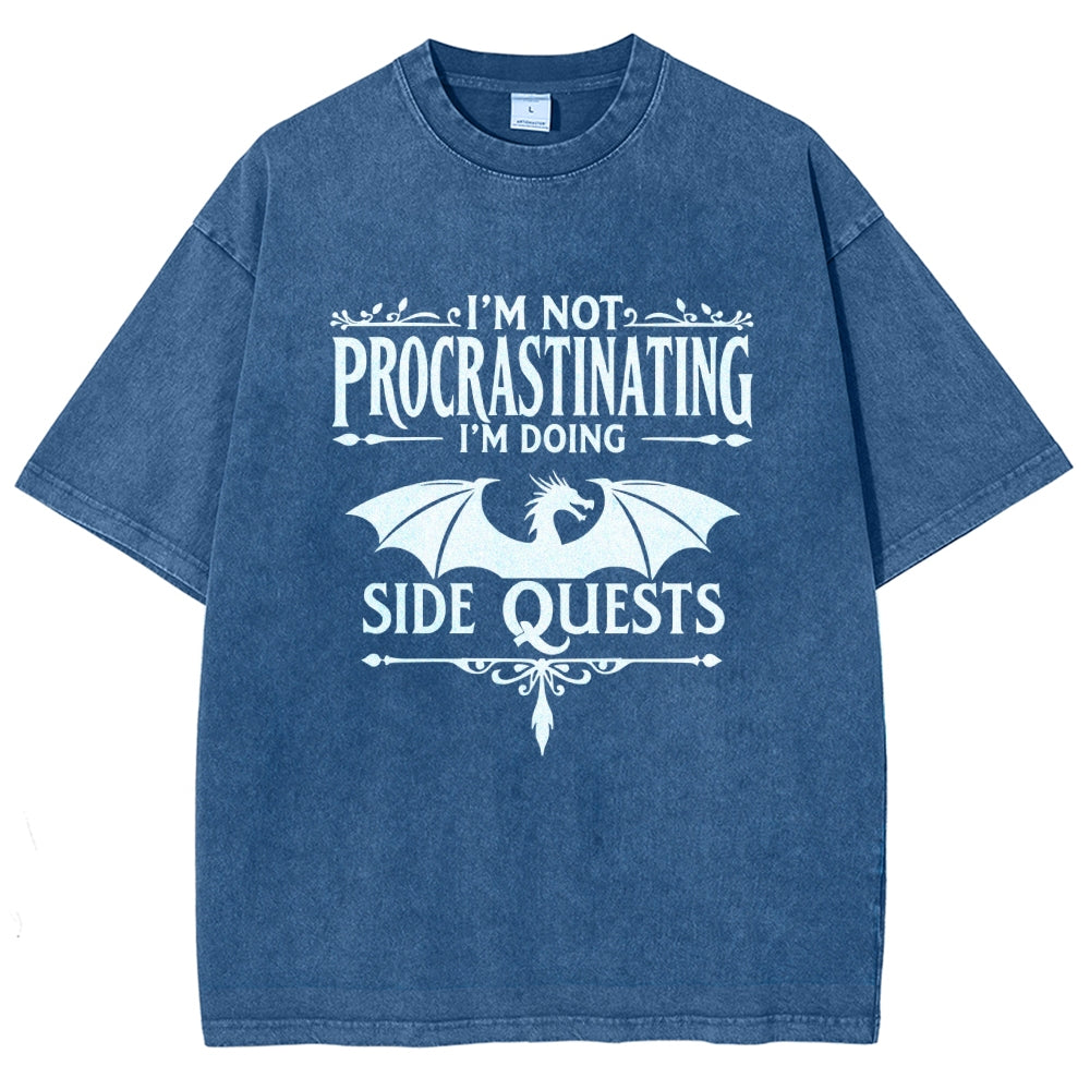 I'm not procrastinating, I'm doing a side quest. Vintage Distressed T-shirt