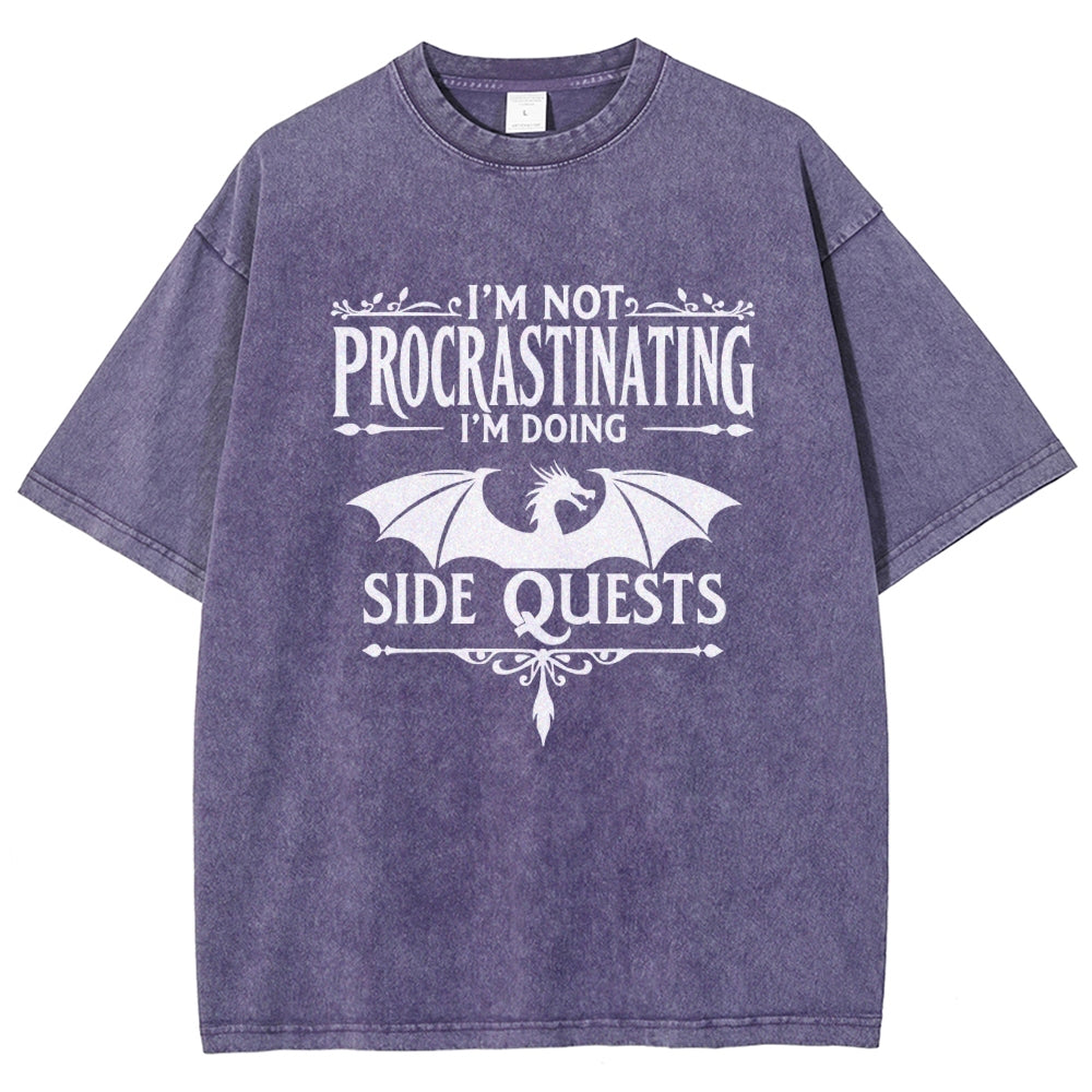 I'm not procrastinating, I'm doing a side quest. Vintage Distressed T-shirt