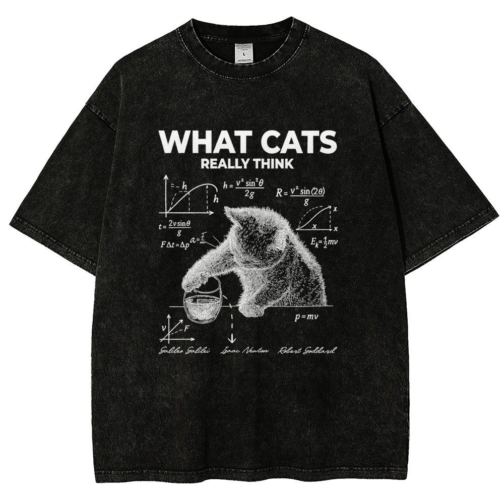 What Cats Really Think Vintage Distressed T-shirt