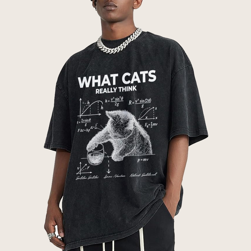 What Cats Really Think Vintage Distressed T-shirt