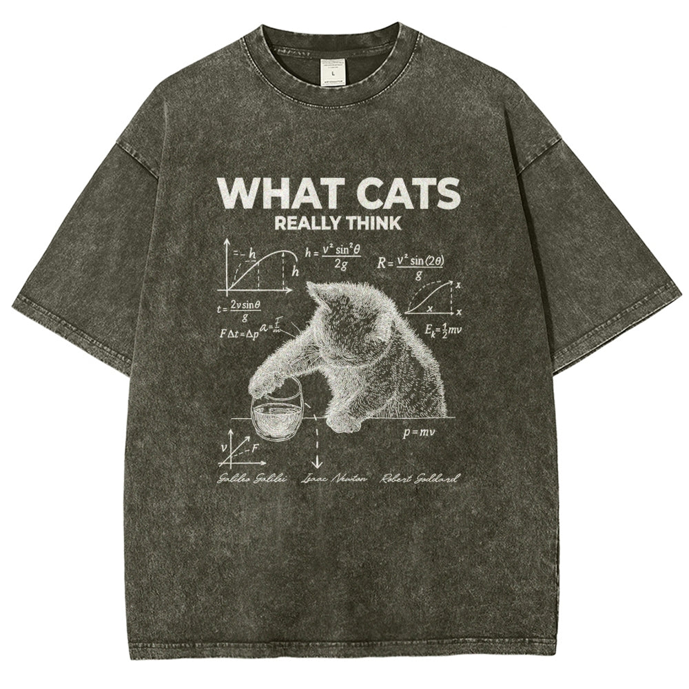 What Cats Really Think Vintage Distressed T-shirt