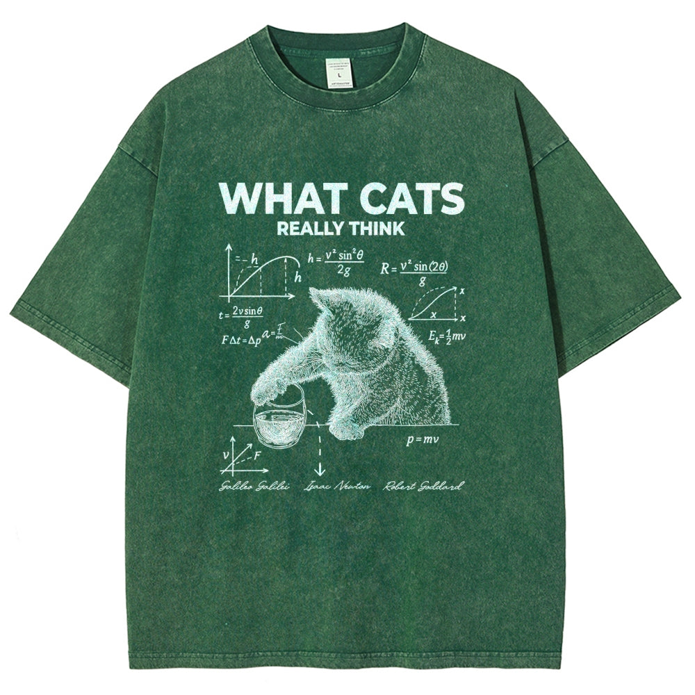 What Cats Really Think Vintage Distressed T-shirt