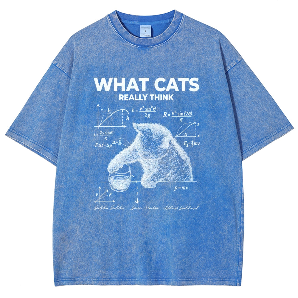 What Cats Really Think Vintage Distressed T-shirt