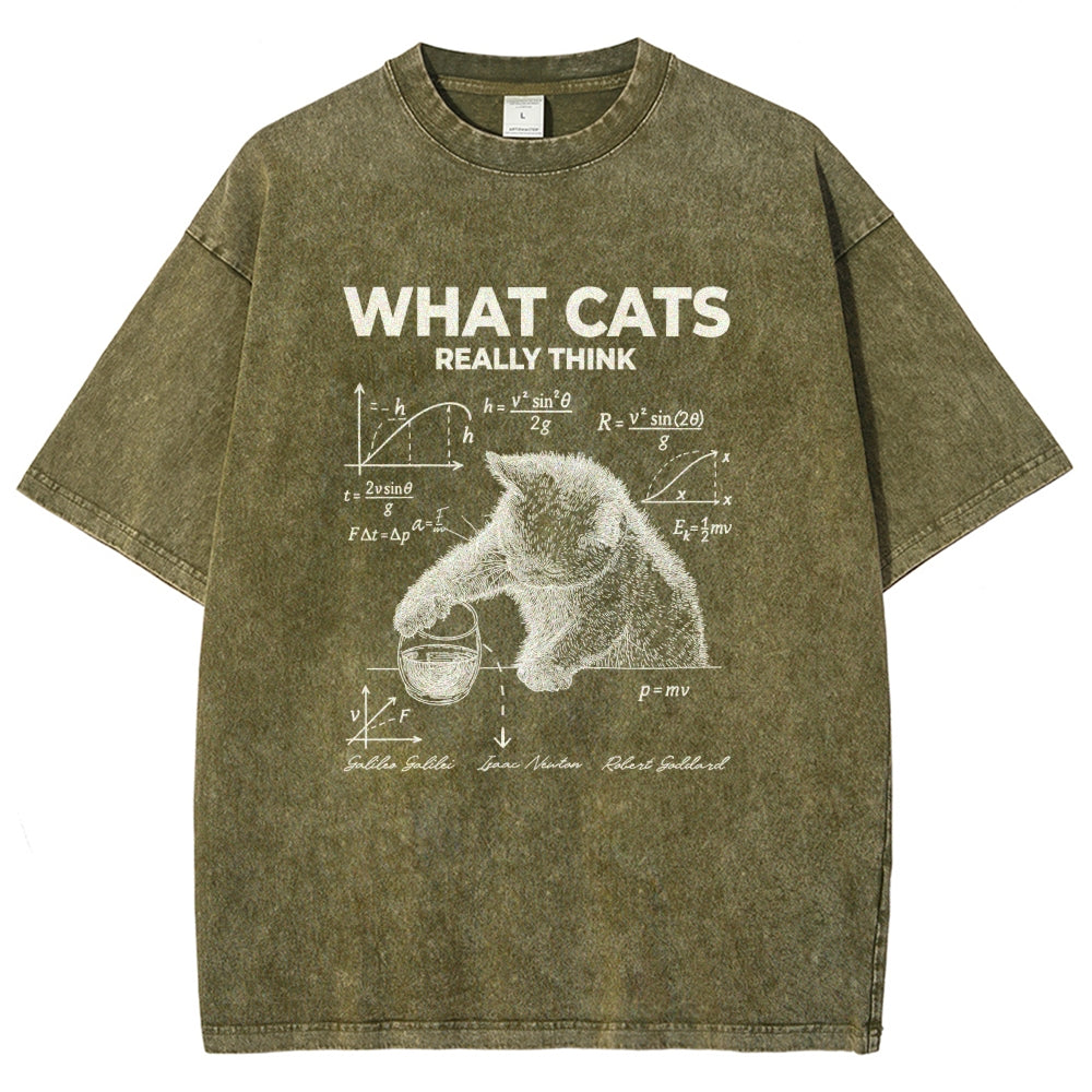 What Cats Really Think Vintage Distressed T-shirt