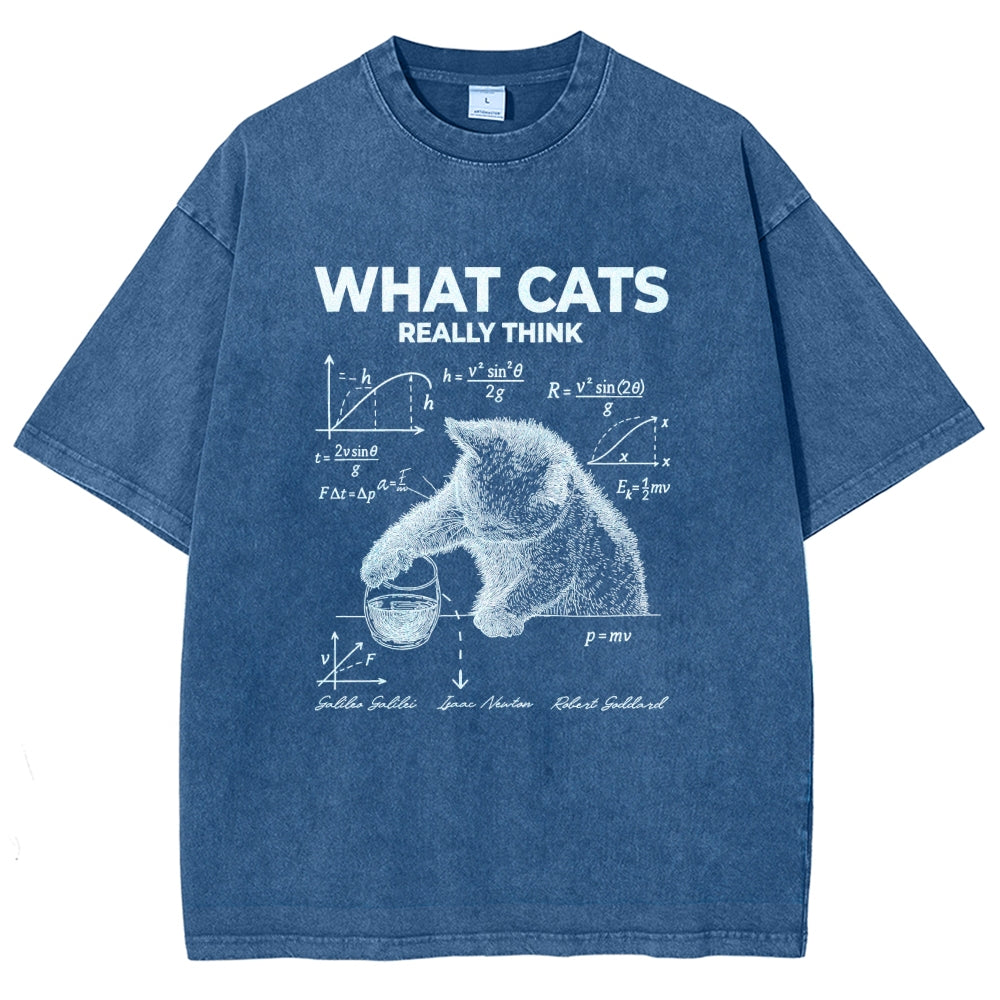 What Cats Really Think Vintage Distressed T-shirt