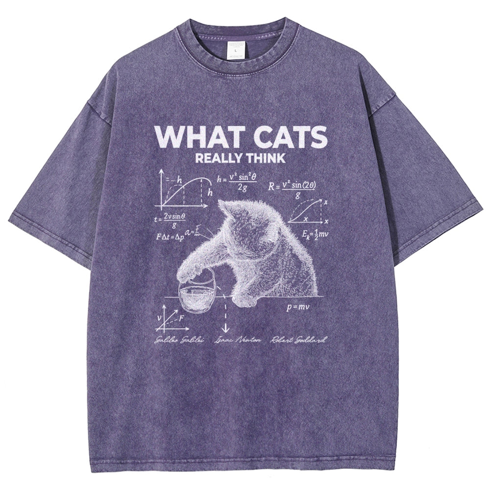 What Cats Really Think Vintage Distressed T-shirt