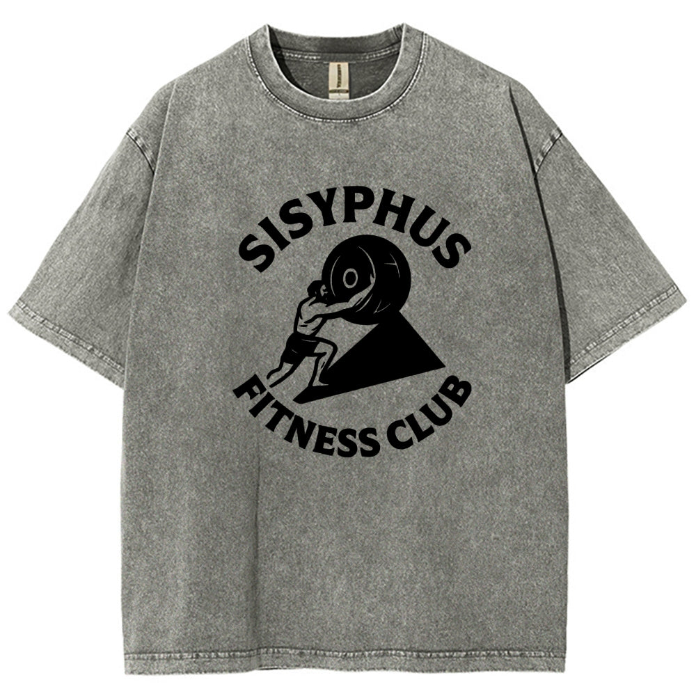 Sisyphus Gym Club Vintage Distressed T-shirt