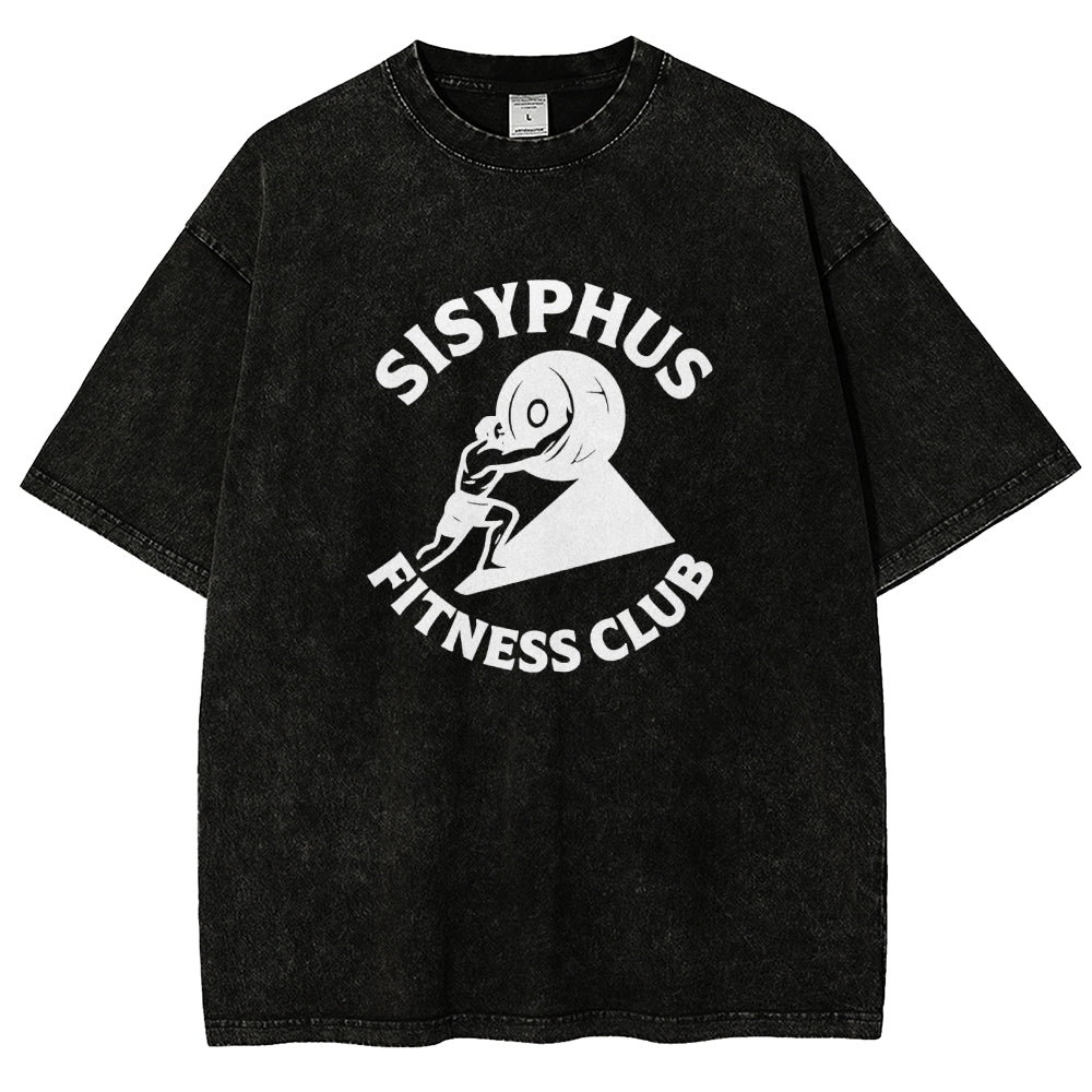 Sisyphus Gym Club Vintage Distressed T-shirt