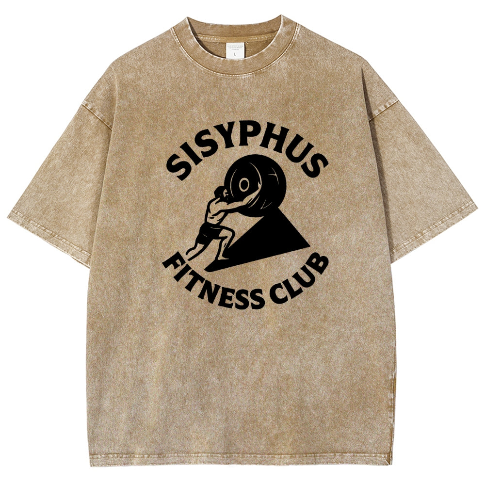 Sisyphus Gym Club Vintage Distressed T-shirt