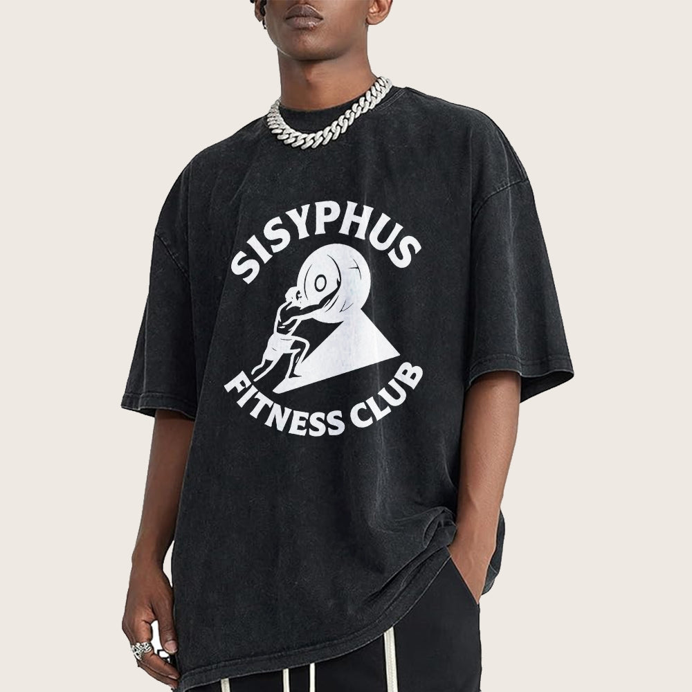 Sisyphus Gym Club Vintage Distressed T-shirt
