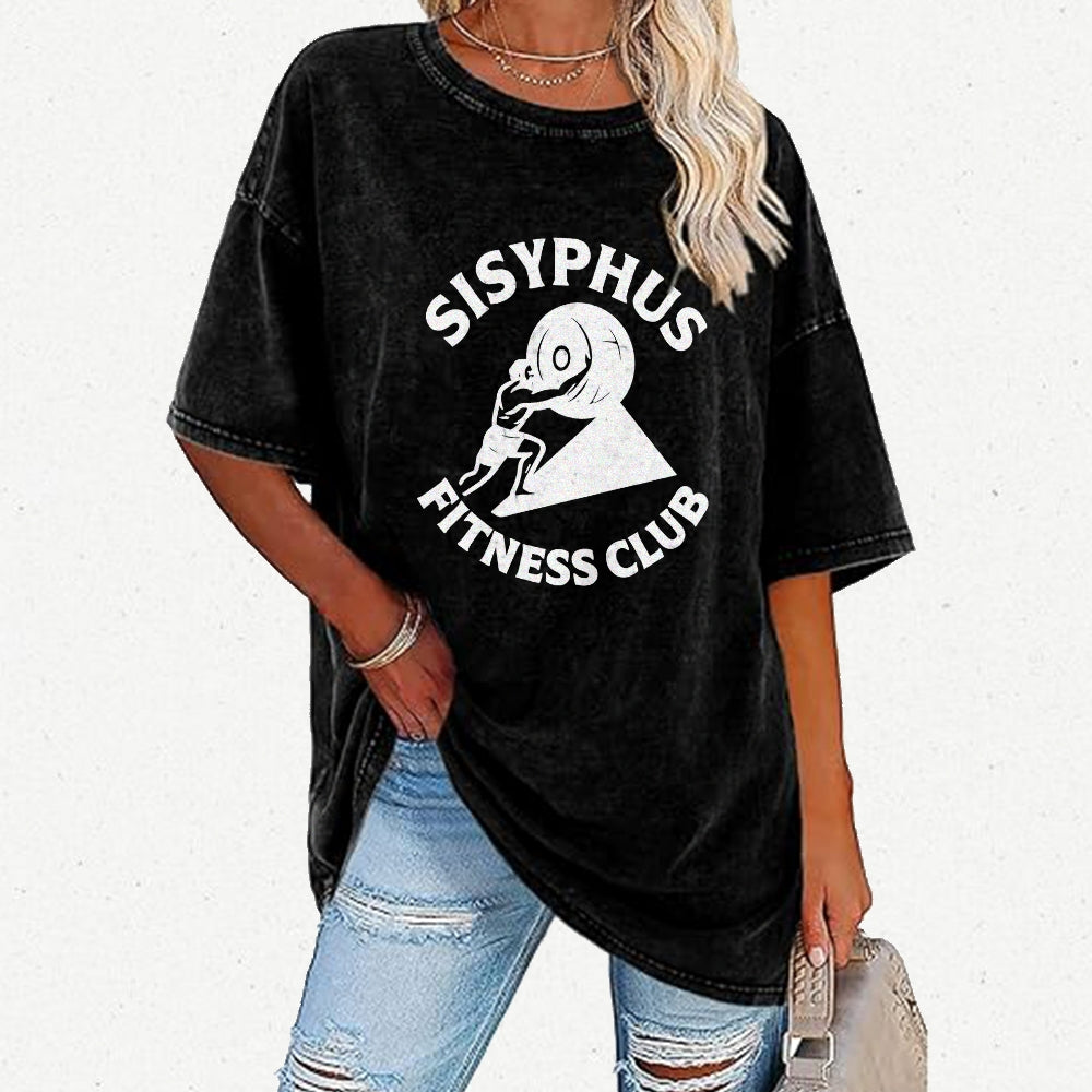 Sisyphus Gym Club Vintage Distressed T-shirt