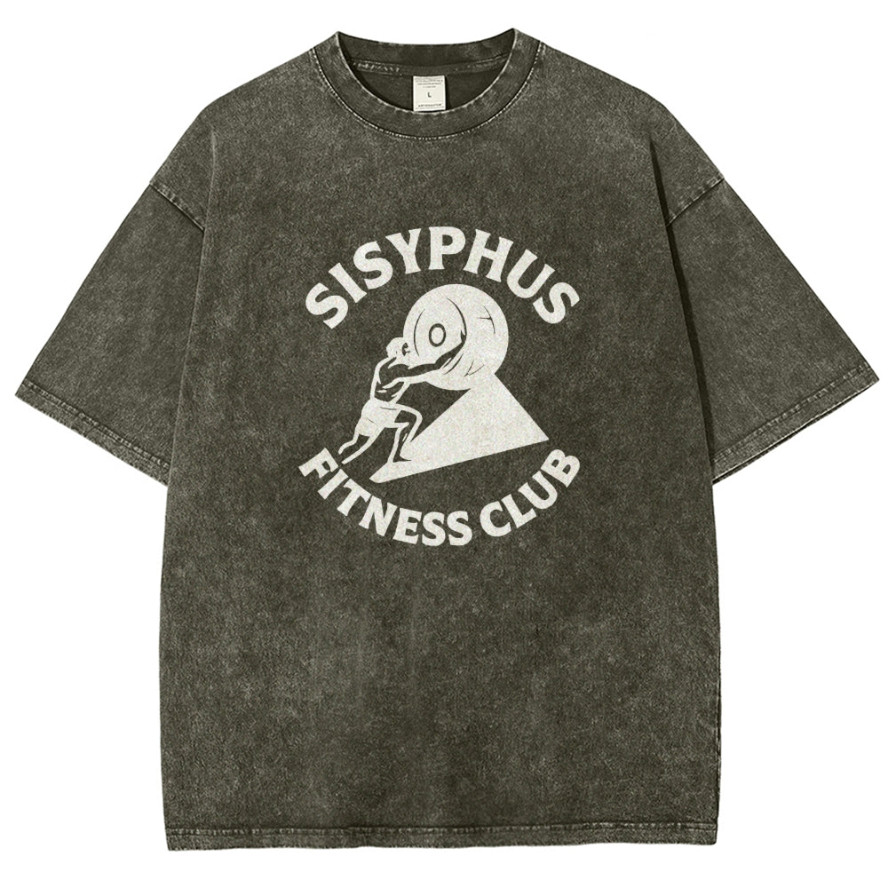 Sisyphus Gym Club Vintage Distressed T-shirt