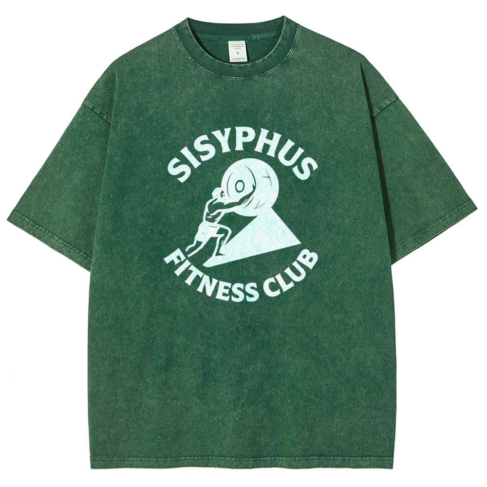 Sisyphus Gym Club Vintage Distressed T-shirt