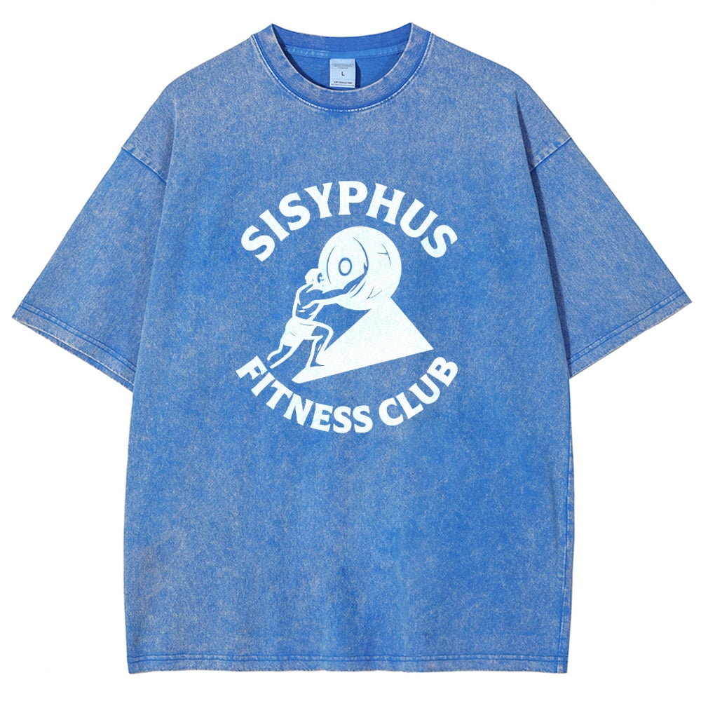 Sisyphus Gym Club Vintage Distressed T-shirt