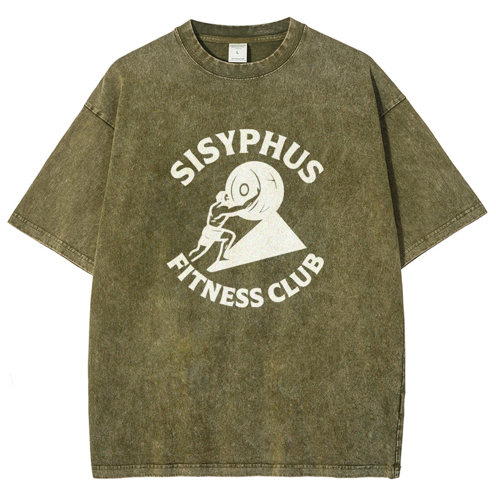 Sisyphus Gym Club Vintage Distressed T-shirt