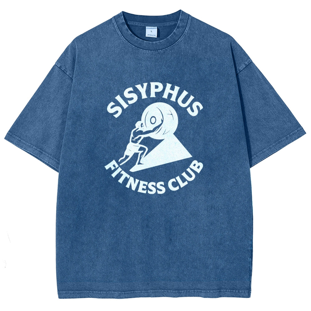 Sisyphus Gym Club Vintage Distressed T-shirt