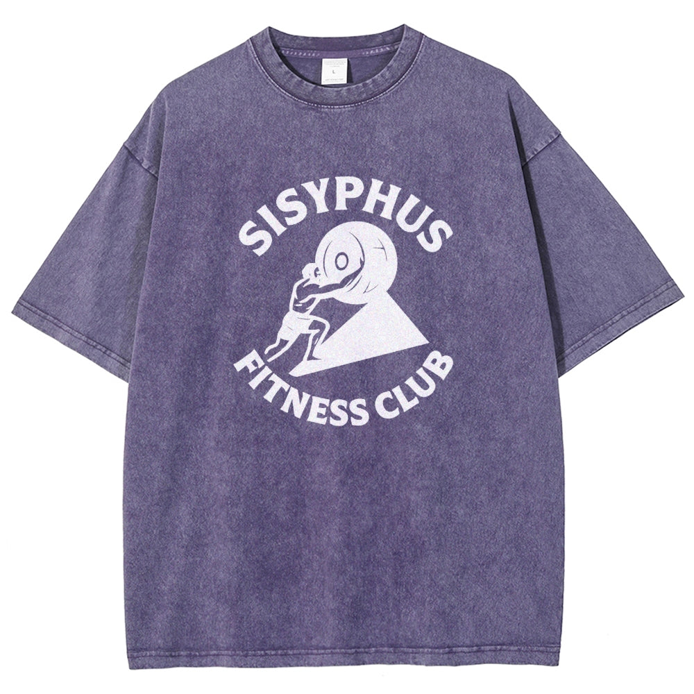 Sisyphus Gym Club Vintage Distressed T-shirt