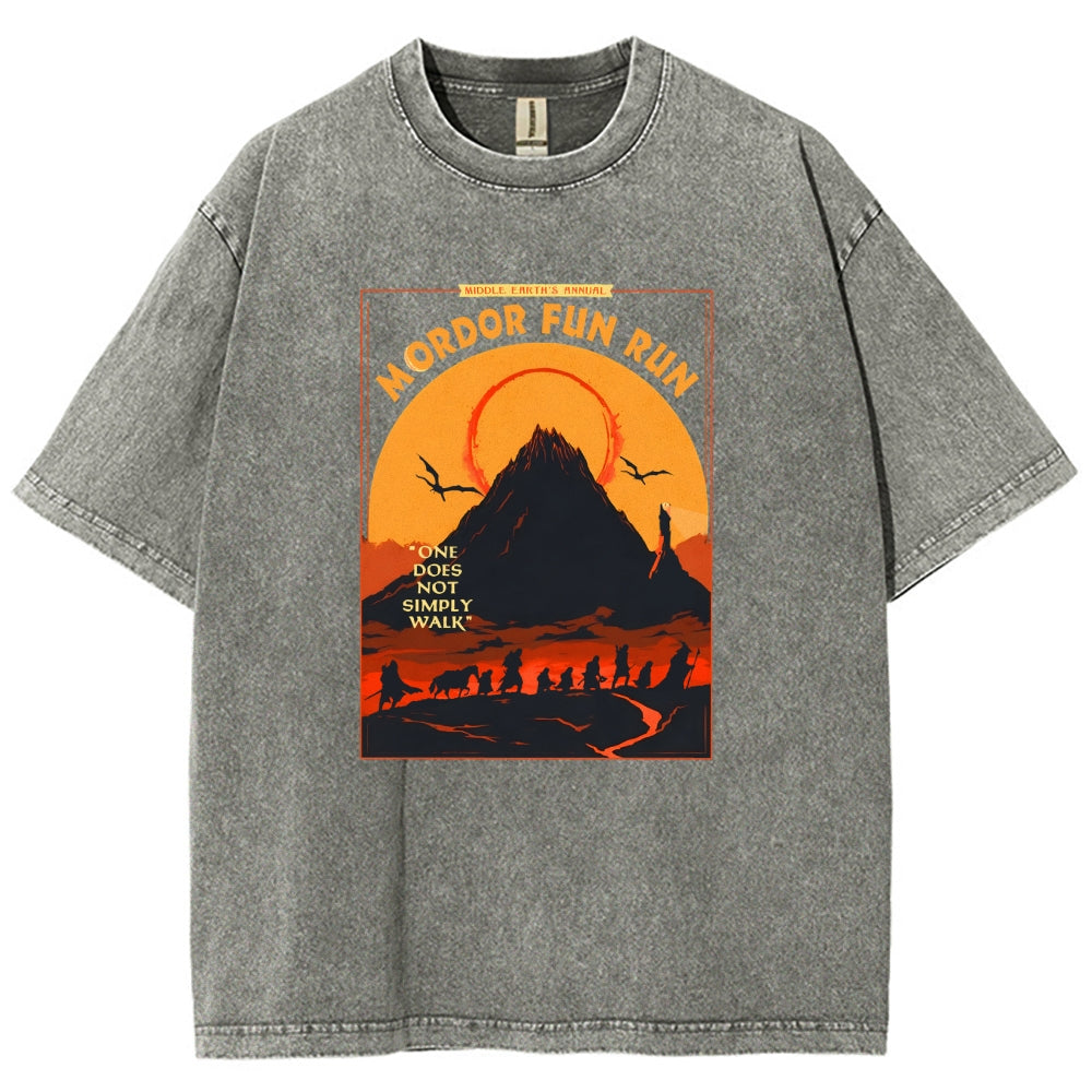 Middleearth's Annual Mordor Fun Run Sarcasm Vintage Distressed T-shirt