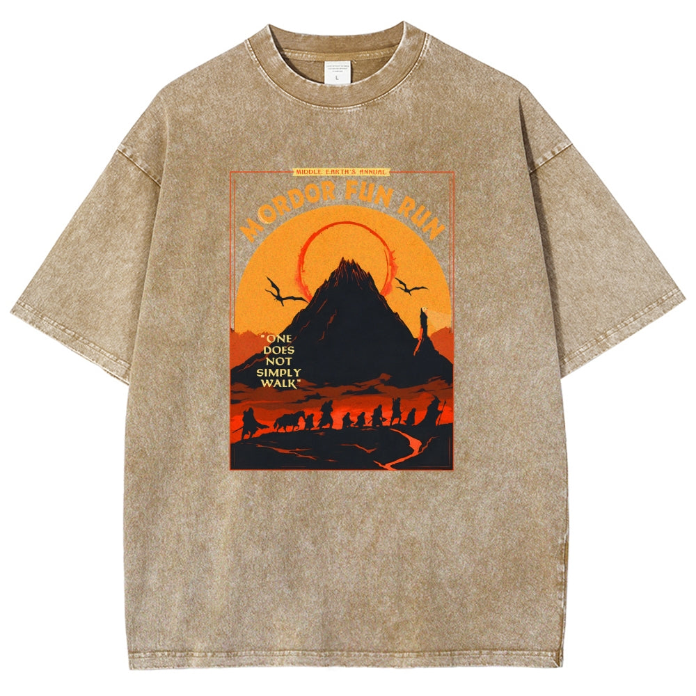 Middleearth's Annual Mordor Fun Run Sarcasm Vintage Distressed T-shirt
