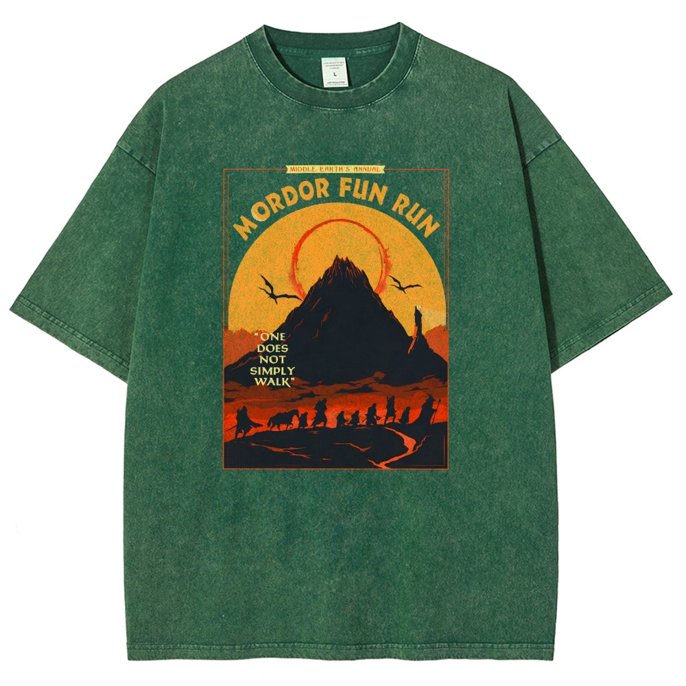 Middleearth's Annual Mordor Fun Run Sarcasm Vintage Distressed T-shirt