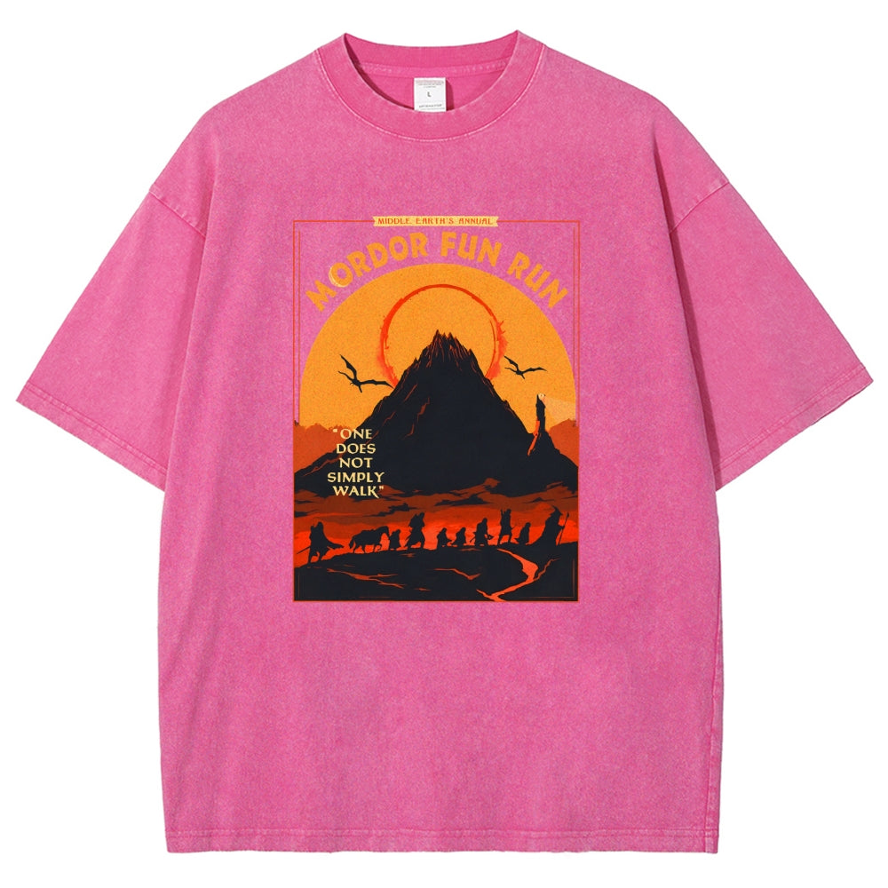 Middleearth's Annual Mordor Fun Run Sarcasm Vintage Distressed T-shirt