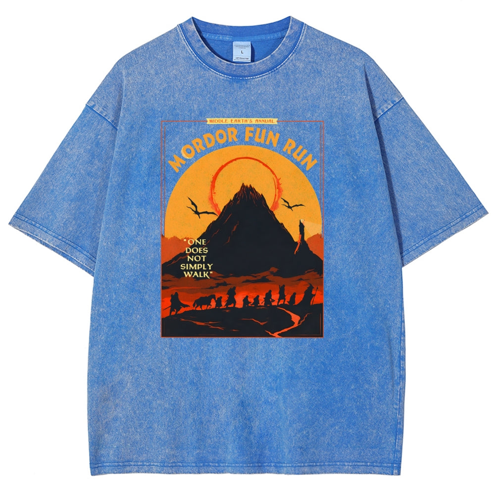Middleearth's Annual Mordor Fun Run Sarcasm Vintage Distressed T-shirt