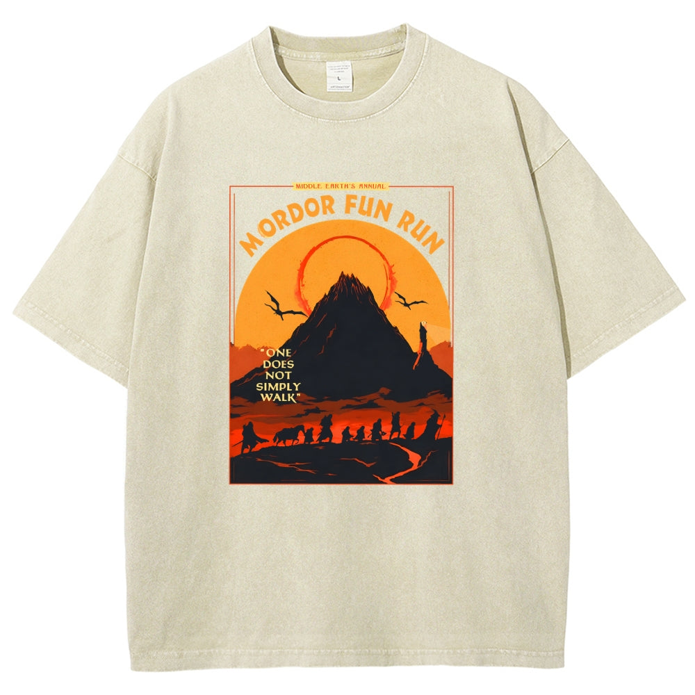 Middleearth's Annual Mordor Fun Run Sarcasm Vintage Distressed T-shirt