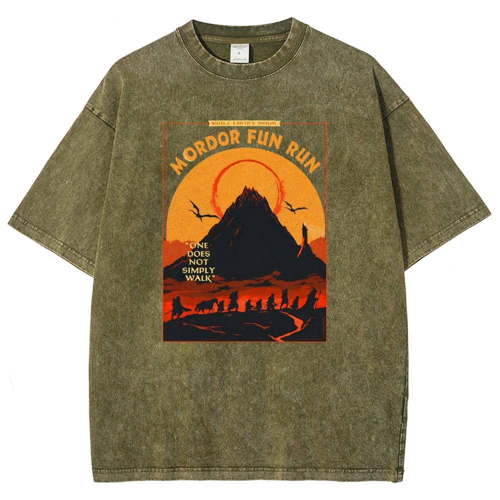 Middleearth's Annual Mordor Fun Run Sarcasm Vintage Distressed T-shirt