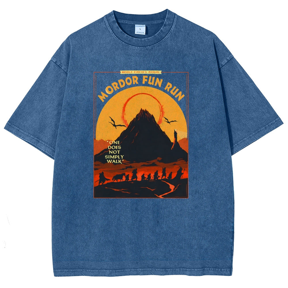 Middleearth's Annual Mordor Fun Run Sarcasm Vintage Distressed T-shirt