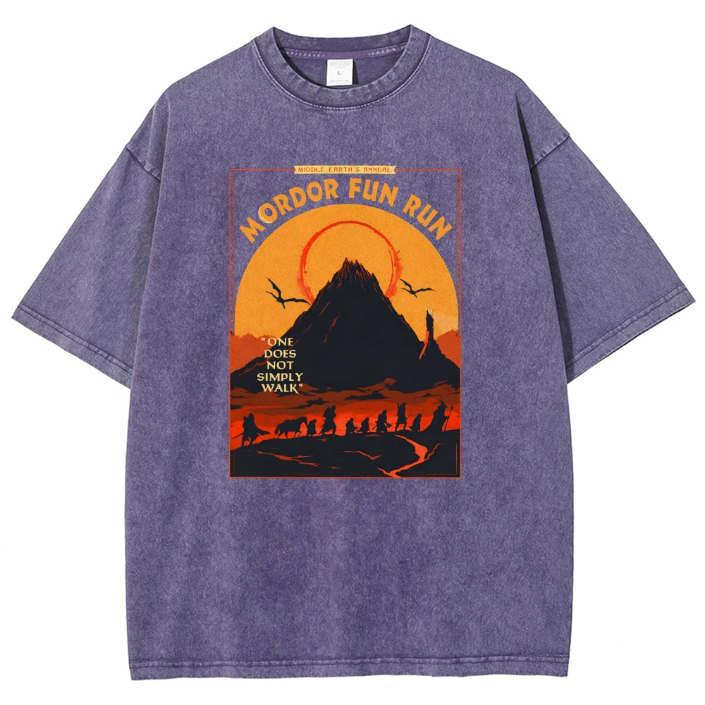 Middleearth's Annual Mordor Fun Run Sarcasm Vintage Distressed T-shirt