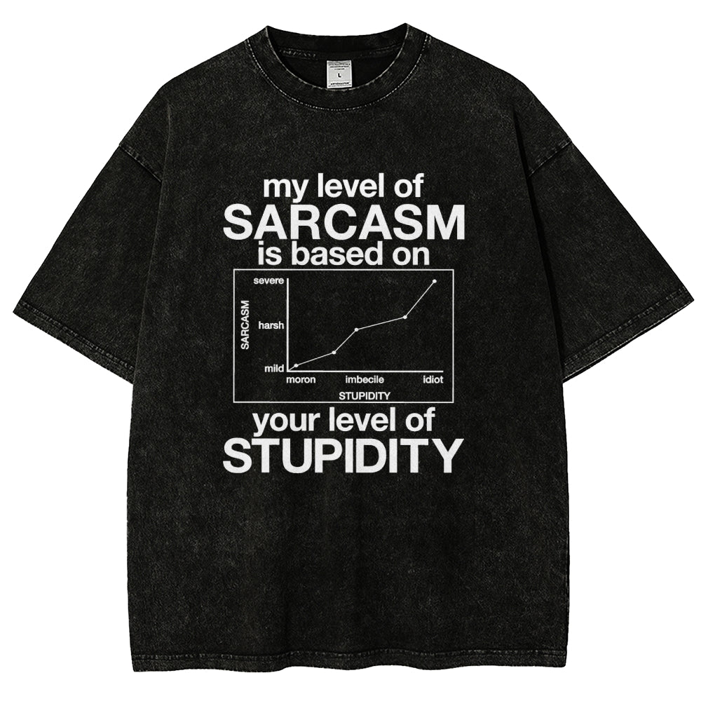 Sarcasm Level Chart Vintage Distressed T-shirt