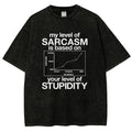 Sarcasm Level Chart Vintage Distressed T-shirt