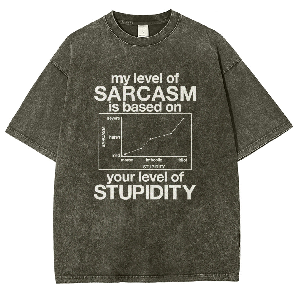 Sarcasm Level Chart Vintage Distressed T-shirt