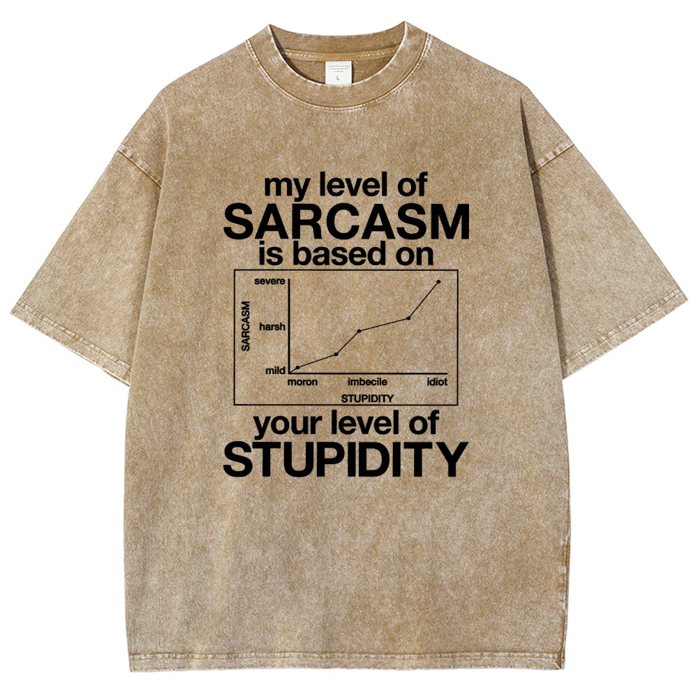 Sarcasm Level Chart Vintage Distressed T-shirt