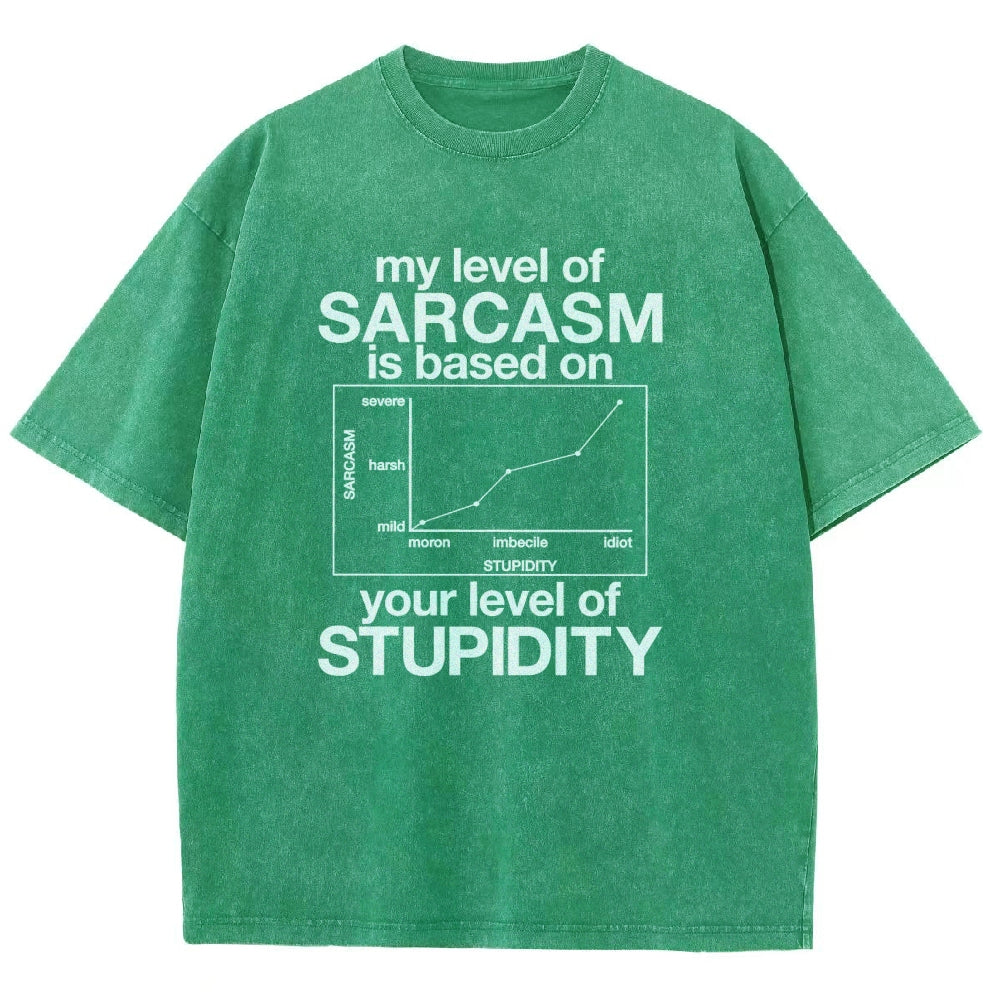 Sarcasm Level Chart Vintage Distressed T-shirt