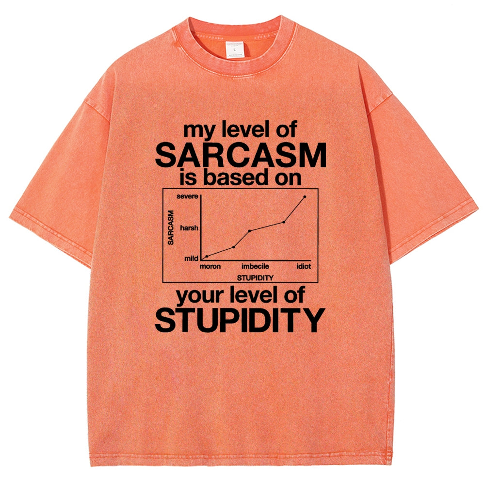 Sarcasm Level Chart Vintage Distressed T-shirt