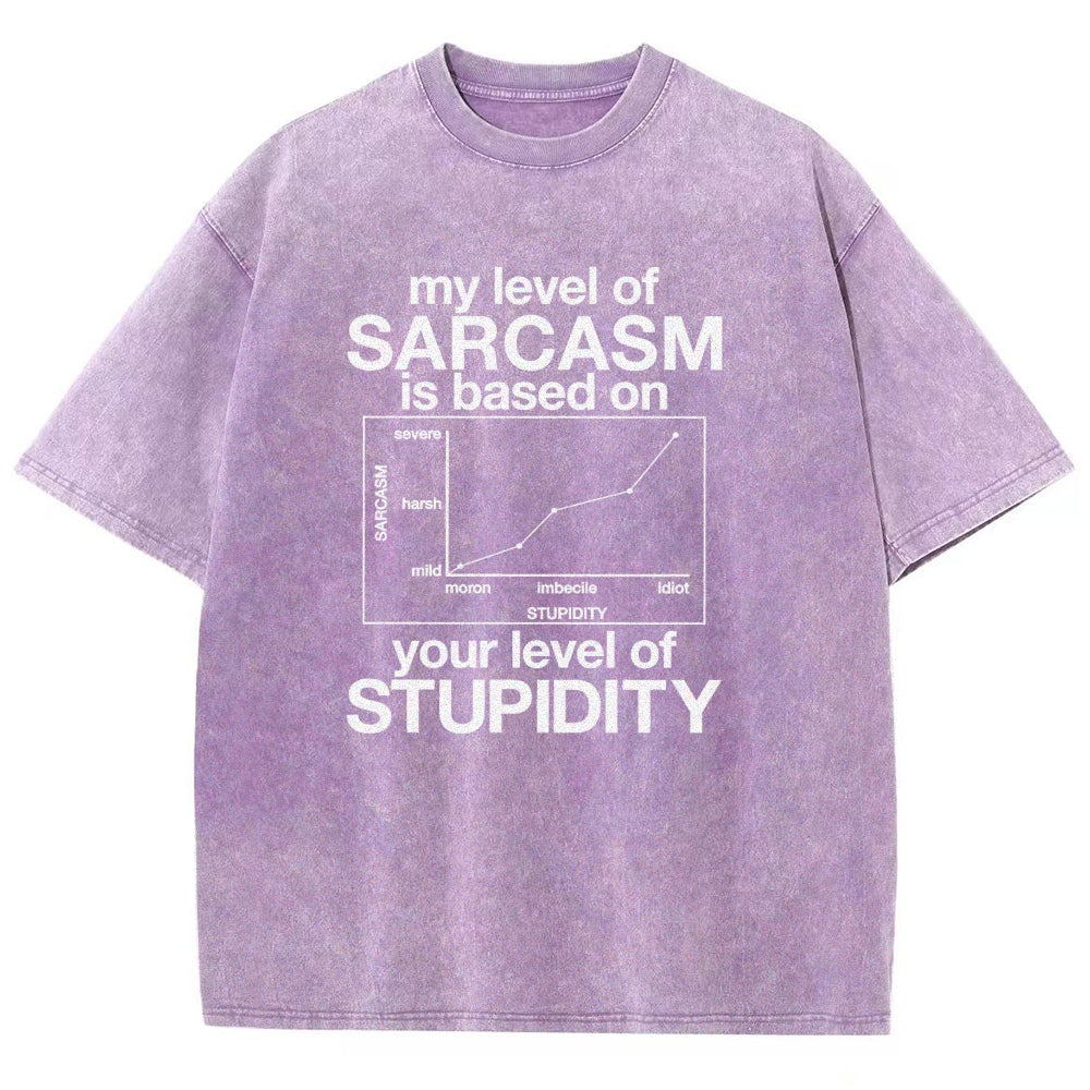 Sarcasm Level Chart Vintage Distressed T-shirt