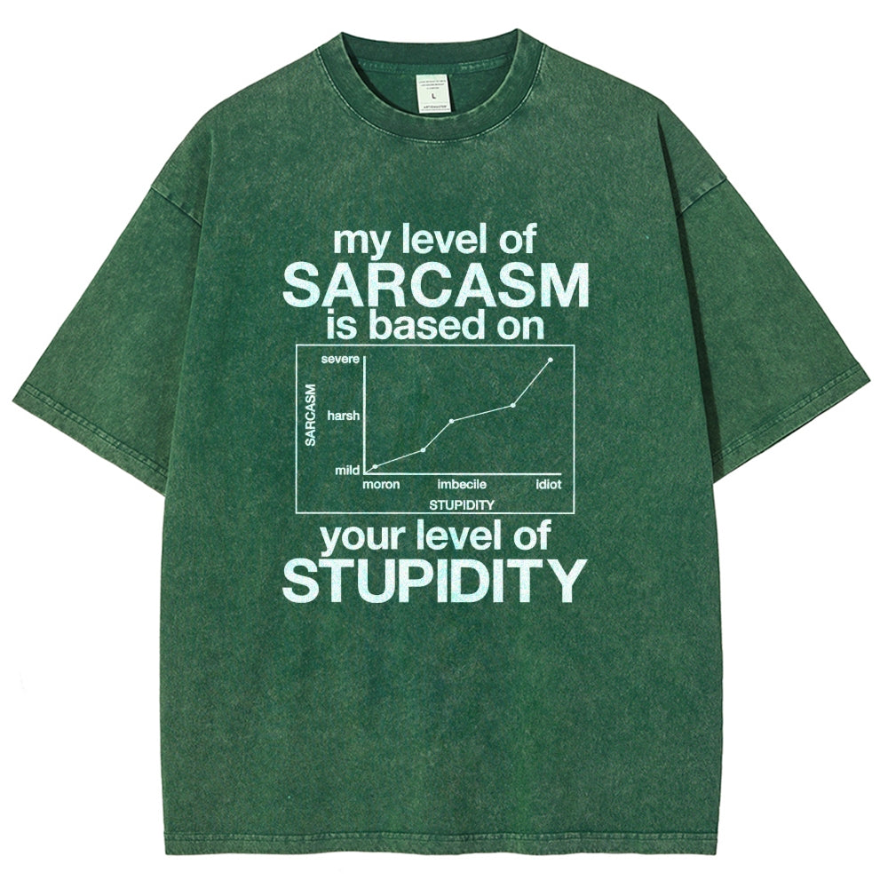 Sarcasm Level Chart Vintage Distressed T-shirt